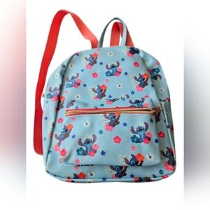 Disney Stitch Kids Backpack - Light Blue and Red